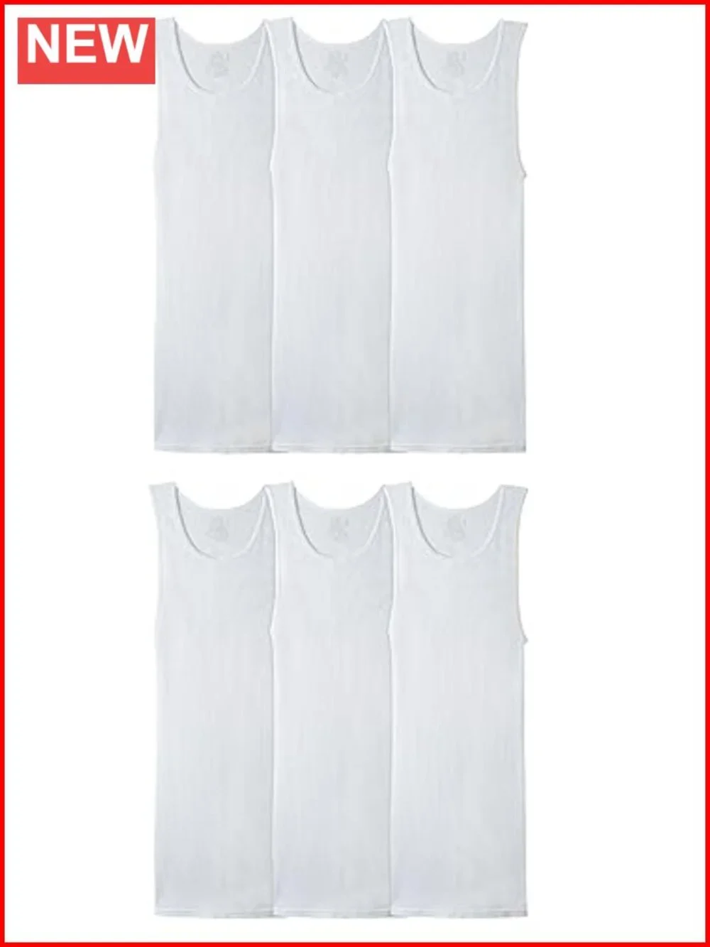 Men's Sleeveless Tag Free Moisture Wicking Tank A-Shirt Undershirt 6 Pack
